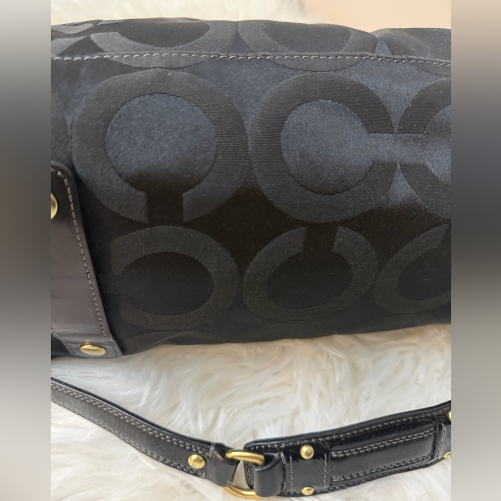 Vintage Coach Black Satchel with Gold Accents#12943 - Picture 7 of 14